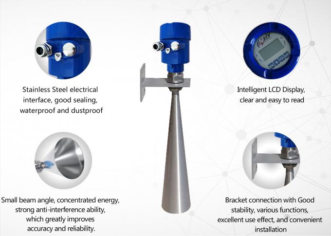 उच्च आवृत्ति 26g रडार सिग्नल स्तर मीटर तरंग रडार ठोस स्तर सेंसर निर्देशित रडार एसिड जल स्तर गेज ट्रांसमीटर 4